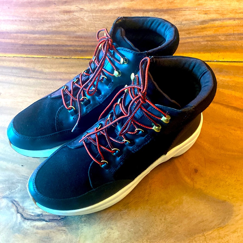 2023 Ralph Lauren, suede, and leather high top sneakers